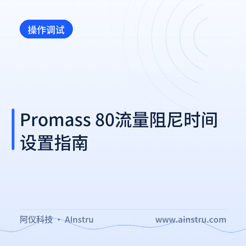 Promass 80 Flow Damping Time Setting Guide